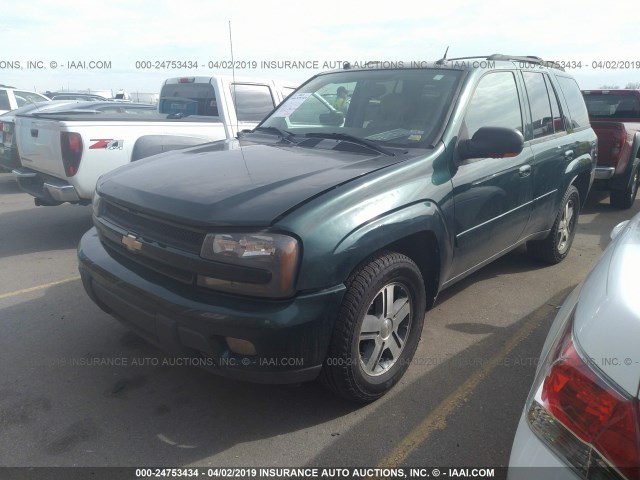 1GNDT13S852314039 - 2005 CHEVROLET TRAILBLAZER LS/LT GREEN photo 2