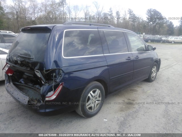 5FNRL38616B107450 - 2006 HONDA ODYSSEY EXL BLUE photo 4