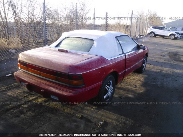 1C3EU4537SF600104 - 1995 CHRYSLER LEBARON GTC RED photo 4