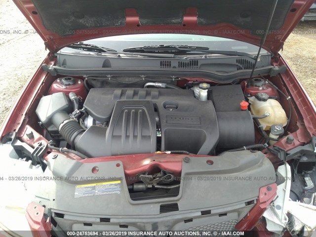 1G2AS18H697242394 - 2009 PONTIAC G5 RED photo 10
