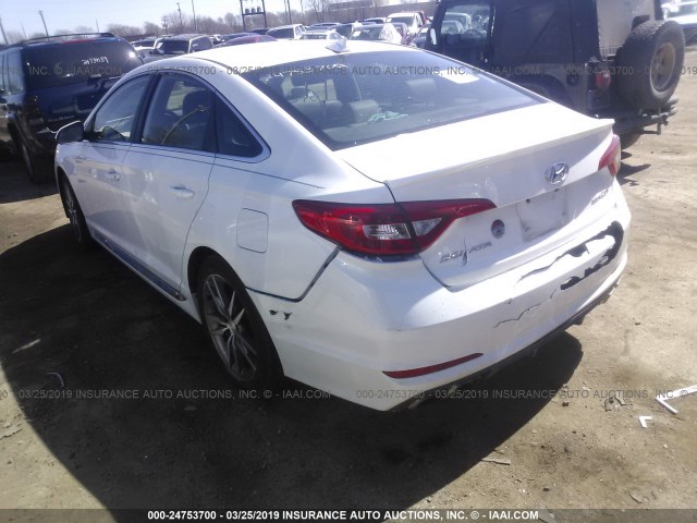 5NPE34AB4HH521600 - 2017 HYUNDAI SONATA SPORT/LIMITED WHITE photo 3