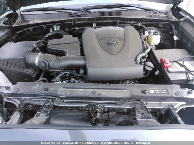 5TFAZ5CN0KX079386 - 2019 TOYOTA TACOMA DOUBLE CAB/SR5/TRD SPORT/ GRAY photo 10