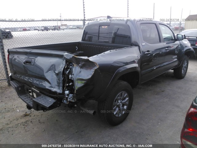 5TFAZ5CN0KX079386 - 2019 TOYOTA TACOMA DOUBLE CAB/SR5/TRD SPORT/ GRAY photo 4