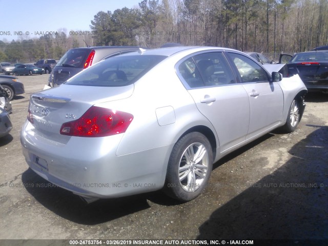 JN1CV6AR8DM764257 - 2013 INFINITI G37 SILVER photo 4