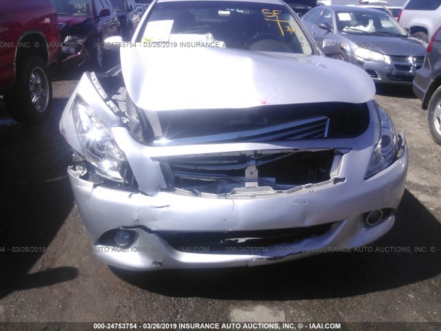 JN1CV6AR8DM764257 - 2013 INFINITI G37 SILVER photo 6