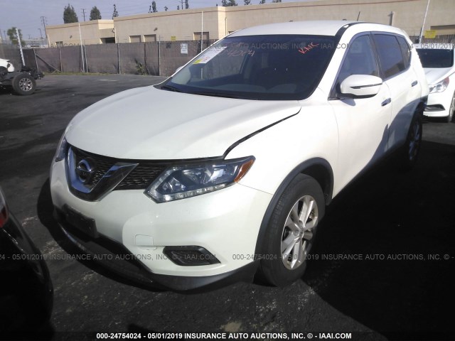 KNMAT2MT8GP618437 - 2016 NISSAN ROGUE S/SL/SV WHITE photo 2