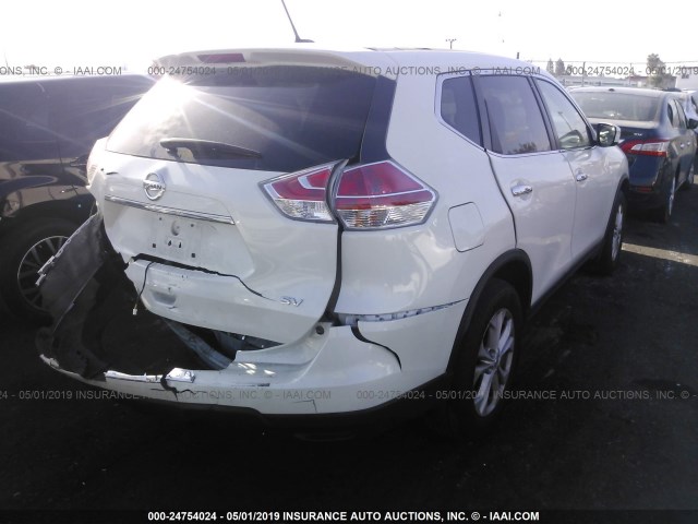 KNMAT2MT8GP618437 - 2016 NISSAN ROGUE S/SL/SV WHITE photo 4