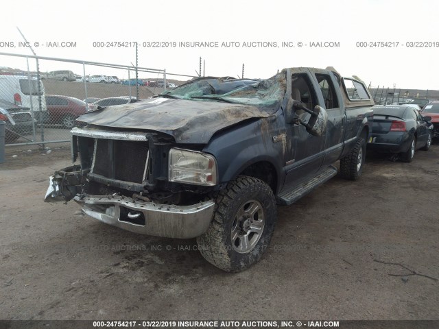 1FTWW31P76EC80842 - 2006 FORD F350 SRW SUPER DUTY BLUE photo 2