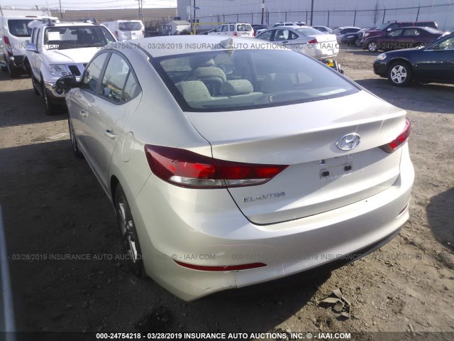 KMHD84LF3HU255145 - 2017 HYUNDAI ELANTRA SE/VALUE/LIMITED BEIGE photo 3