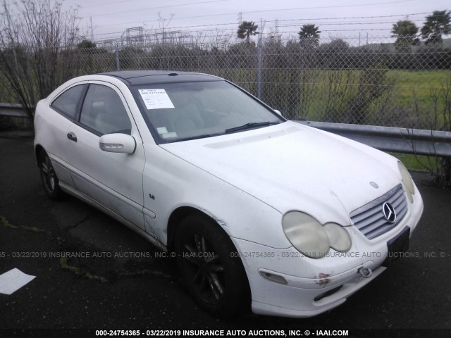 WDBRN40J23A485604 - 2003 MERCEDES-BENZ C 230K SPORT COUPE WHITE photo 1