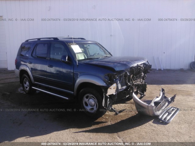 5TDZT34A74S234576 - 2004 TOYOTA SEQUOIA SR5 BLUE photo 1