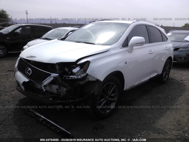 2T2BK1BA3DC186316 - 2013 LEXUS RX 350/BASE/F SPORT WHITE photo 2