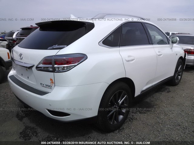 2T2BK1BA3DC186316 - 2013 LEXUS RX 350/BASE/F SPORT WHITE photo 4