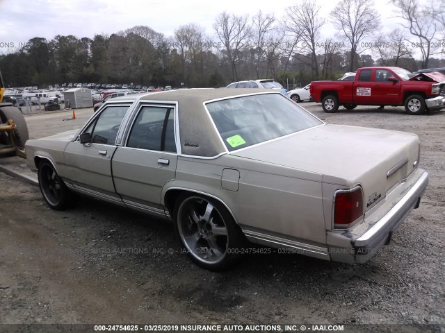 2FABP74F9JX176131 - 1988 FORD CROWN VICTORIA LX TAN photo 3