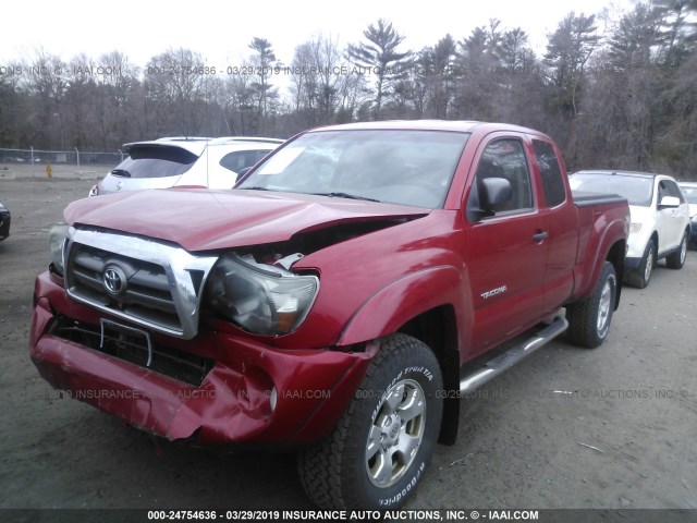 5TEUU4EN6AZ735942 - 2010 TOYOTA TACOMA ACCESS CAB წითელი ფოტო 2