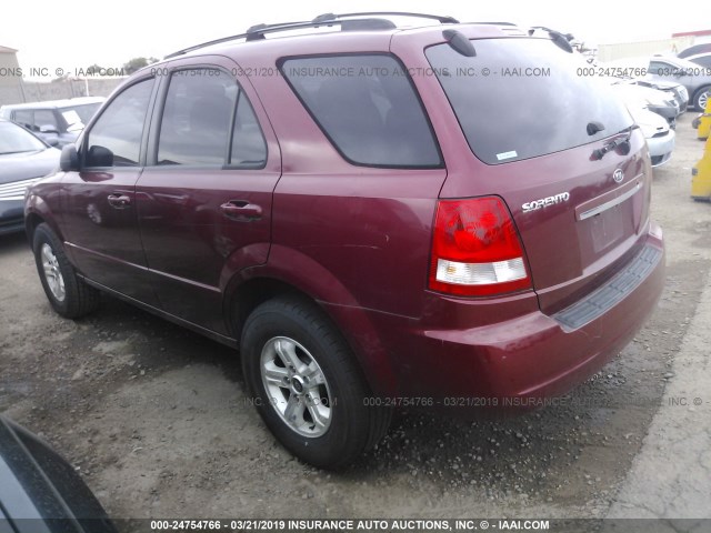 KNDJD733X55442849 - 2005 KIA SORENTO EX/LX RED photo 3