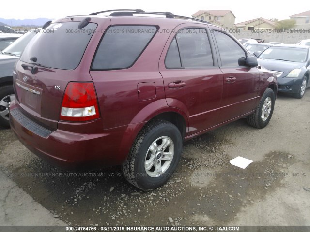 KNDJD733X55442849 - 2005 KIA SORENTO EX/LX RED photo 4