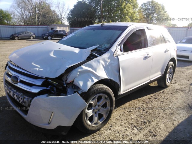 2FMDK3JC9DBC29962 - 2013 FORD EDGE SEL WHITE photo 2