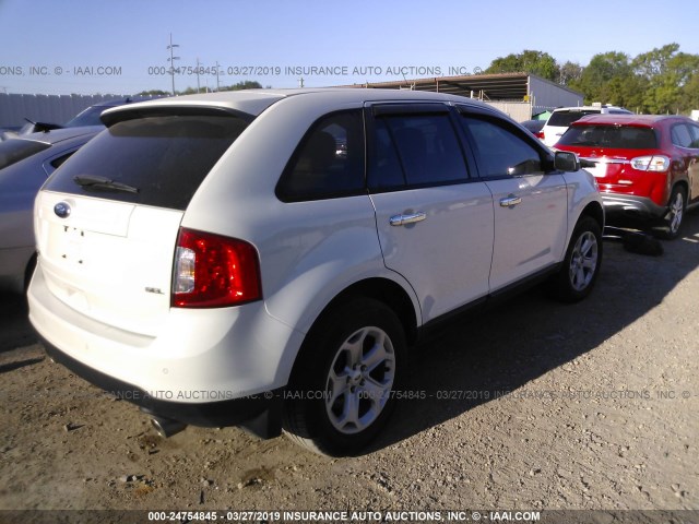 2FMDK3JC9DBC29962 - 2013 FORD EDGE SEL WHITE photo 4