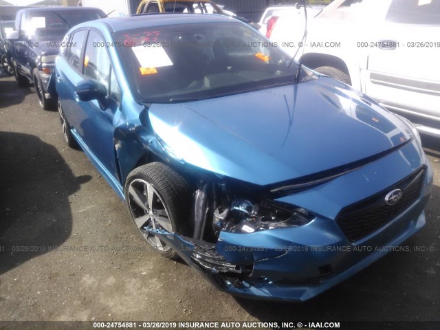 4S3GTAM69J3737644 - 2018 SUBARU IMPREZA SPORT BLUE photo 6