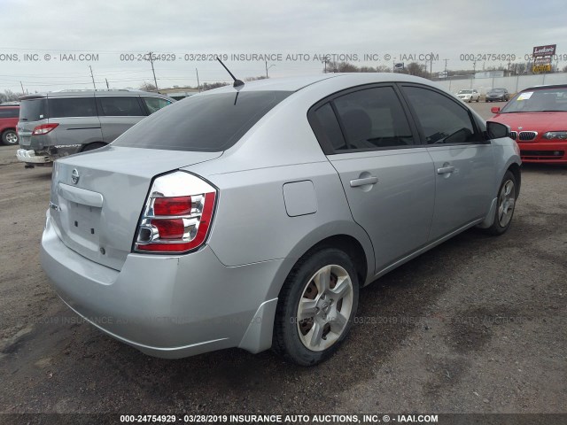 3N1AB61E58L663304 - 2008 NISSAN SENTRA 2.0/2.0S/2.0SL SILVER photo 4