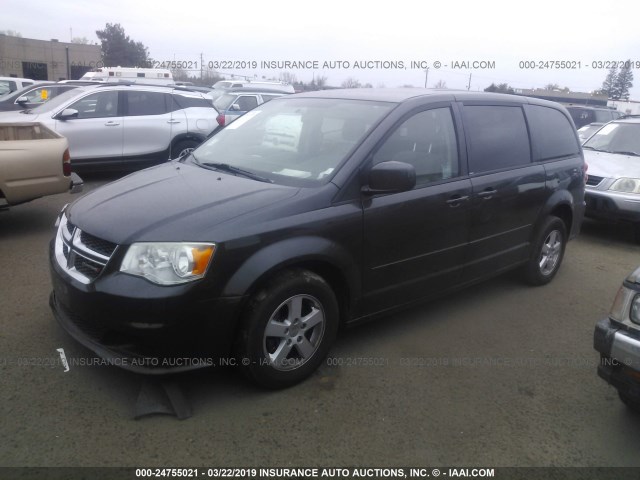 2C4RDGCG8CR364691 - 2012 DODGE GRAND CARAVAN SXT GRAY photo 2