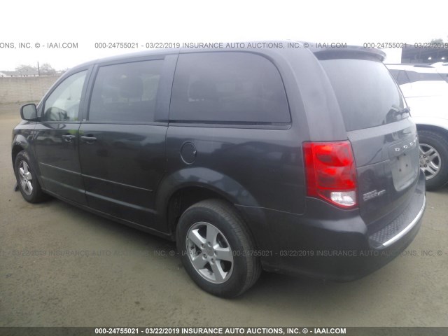 2C4RDGCG8CR364691 - 2012 DODGE GRAND CARAVAN SXT GRAY photo 3