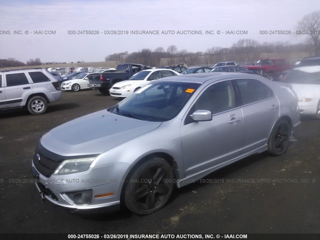 3FAHP0KC4BR143306 - 2011 FORD FUSION SPORT SILVER photo 2