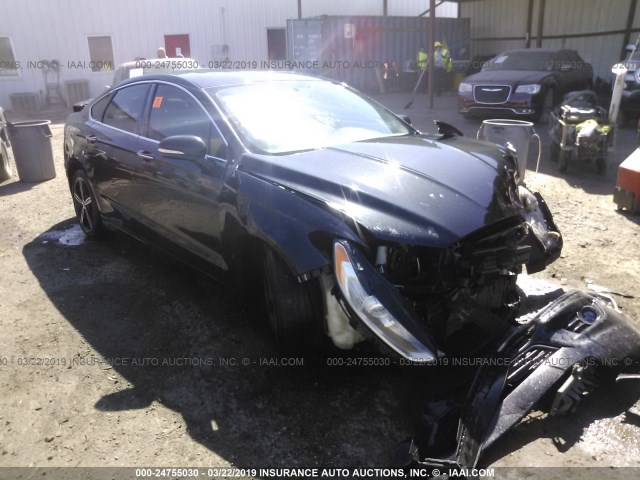 3FA6P0K9XDR375696 - 2013 FORD FUSION TITANIUM BLACK photo 1