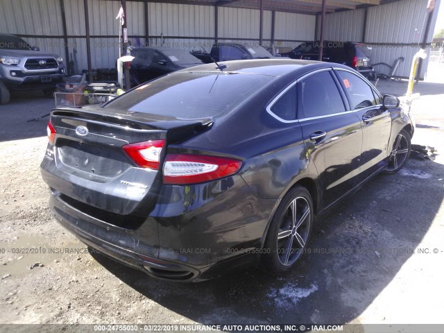 3FA6P0K9XDR375696 - 2013 FORD FUSION TITANIUM BLACK photo 4