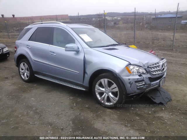 4JGBB8GB3BA700774 - 2011 MERCEDES-BENZ ML 350 4MATIC Light Blue photo 1