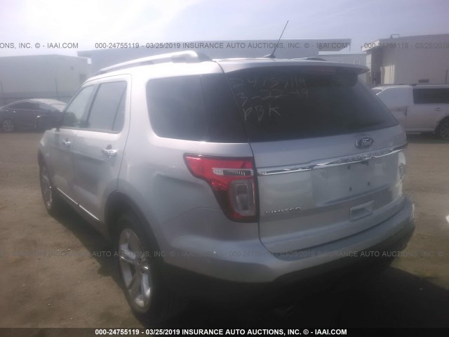 1FM5K7F8XFGA20631 - 2015 FORD EXPLORER LIMITED SILVER photo 3