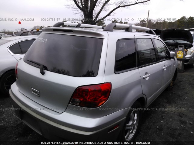 JA4LX31G63U609493 - 2003 MITSUBISHI OUTLANDER LS SILVER photo 4