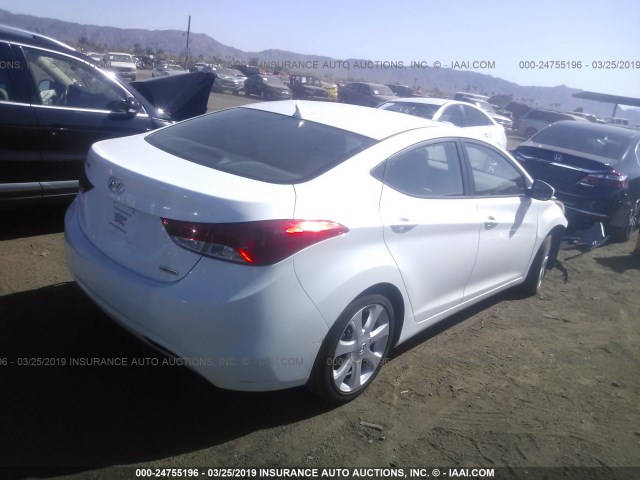 5NPDH4AE2DH231342 - 2013 HYUNDAI ELANTRA GLS/LIMITED WHITE photo 4