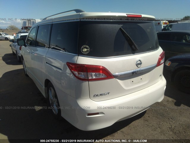 JN8AE2KP8F9123243 - 2015 NISSAN QUEST S/SV/SL/PLATINUM WHITE photo 3