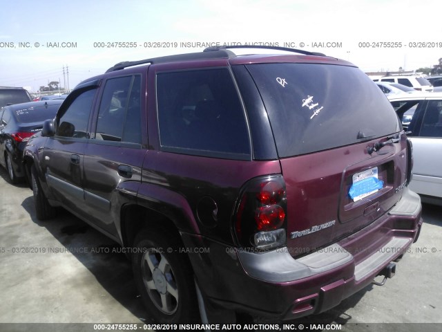 1GNDT13S642442892 - 2004 CHEVROLET TRAILBLAZER LS/LT BURGUNDY photo 3