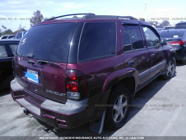 1GNDT13S642442892 - 2004 CHEVROLET TRAILBLAZER LS/LT BURGUNDY photo 4