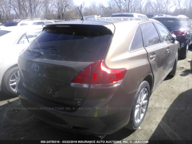 4T3BA3BB7AU011869 - 2010 TOYOTA VENZA GOLD photo 4