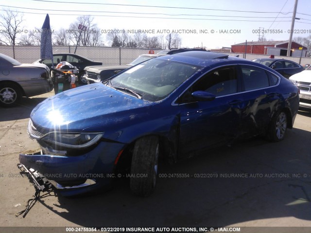 1C3CCCAB7GN169228 - 2016 CHRYSLER 200 LIMITED BLUE photo 2