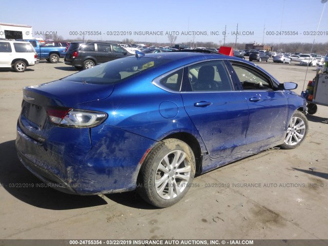 1C3CCCAB7GN169228 - 2016 CHRYSLER 200 LIMITED BLUE photo 4