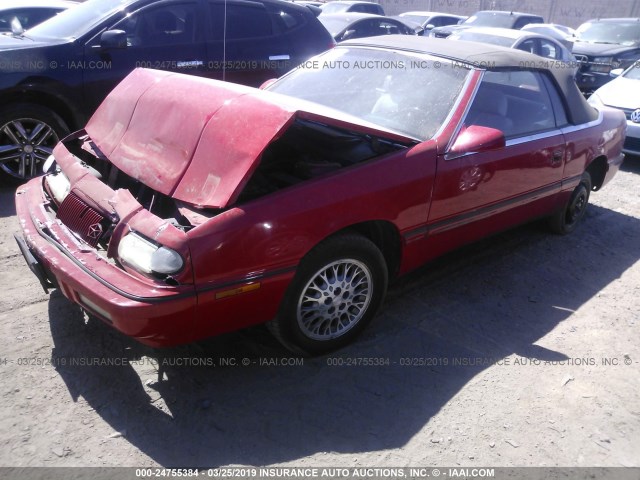 1C3XU4535PF654288 - 1993 CHRYSLER LEBARON RED photo 2