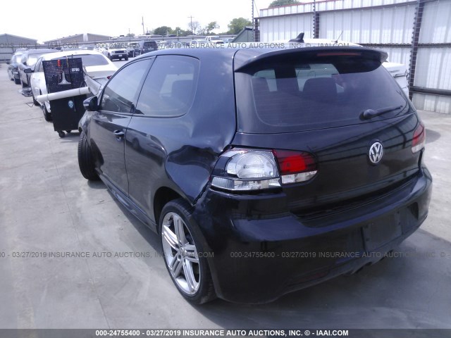 WVWRF7AJ8CW220204 - 2012 VOLKSWAGEN GOLF R BLACK photo 3