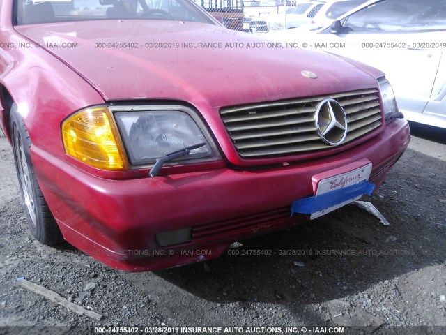 WDBFA66E0NF048873 - 1992 MERCEDES-BENZ 500 SL RED photo 6