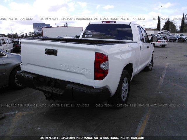 5TFRM5F11HX111734 - 2017 TOYOTA TUNDRA DOUBLE CAB SR/SR5 WHITE photo 4