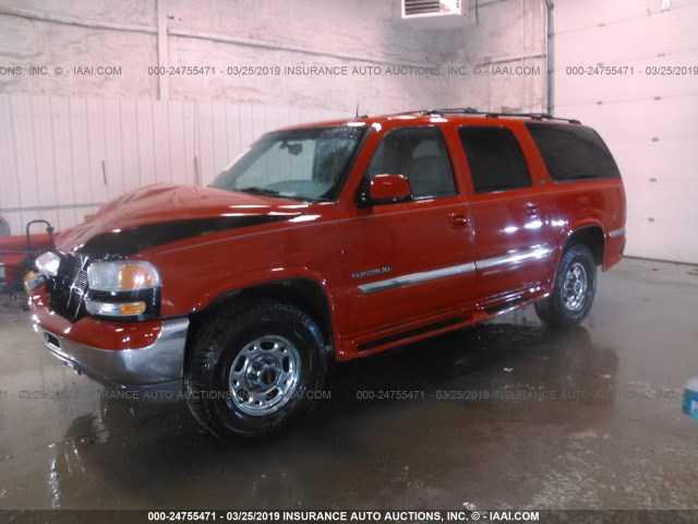 3GKGK26G32G208935 - 2002 GMC YUKON XL K2500 RED photo 2