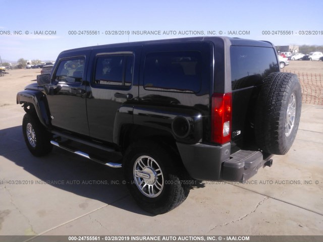 5GTDN13EX78130940 - 2007 HUMMER H3 BLACK photo 3