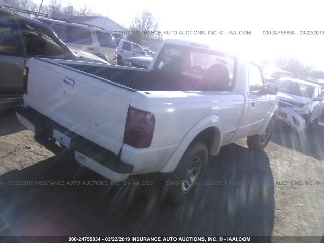 1FTYR10UX3TA25685 - 2003 FORD RANGER WHITE photo 4