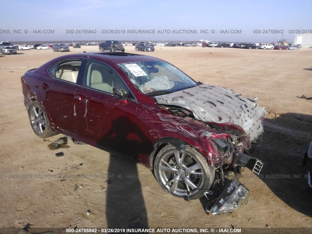 JTHBF5C20A5109174 - 2010 LEXUS IS 250 BURGUNDY photo 1