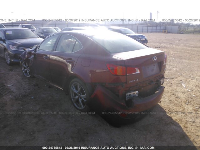 JTHBF5C20A5109174 - 2010 LEXUS IS 250 BURGUNDY photo 3