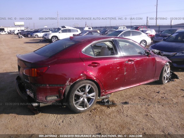 JTHBF5C20A5109174 - 2010 LEXUS IS 250 BURGUNDY photo 4